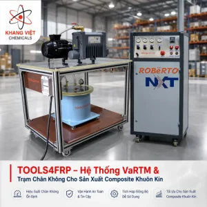 TOOLS4FRP cung cấp hệ thống VaRTM, RTM Light và trạm chân không cho sản xuất Composite FRP, phù hợp Vacuum Infusion, khuôn kín và bơm nhựa áp suất thấp.