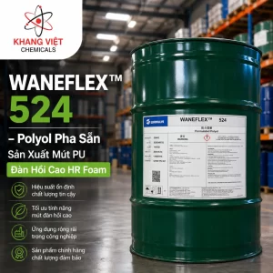 WANEFLEX™ 524 là hệ polyol pha sẵn của Wanhua dùng sản xuất mút PU đàn hồi cao HR Foam cho ghế ô tô và nội thất, tỷ trọng lõi 35–55 kg/m³.