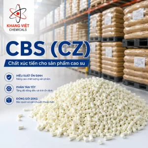 CBS (CZ) là chất xúc tiến lưu hóa tác dụng chậm được sử dụng phổ biến trong ngành cao su. Sản phẩm có khả năng chống cháy sớm tốt