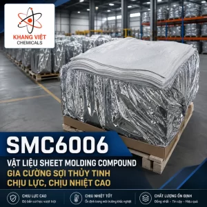SMC6006 là vật liệu Sheet Molding Compound gia cường sợi thủy tinh, độ bền cơ học cao, chống cháy V0, co ngót thấp và HDT trên 240°C, dùng ép nóng composite.